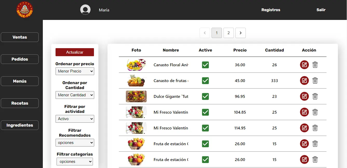 Space Food Admin